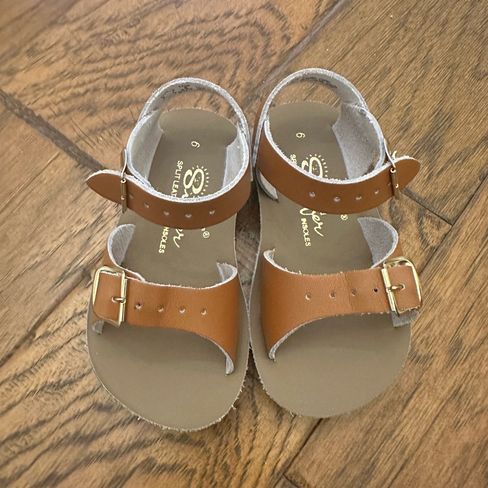 Sunsan Brown Leather Kids Sandals